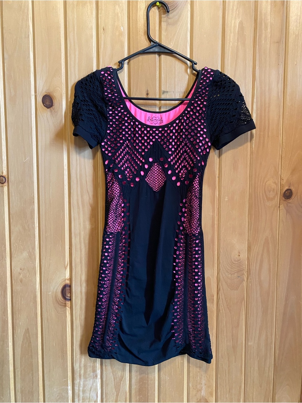 Black and Pink Cutout Body-con Dres